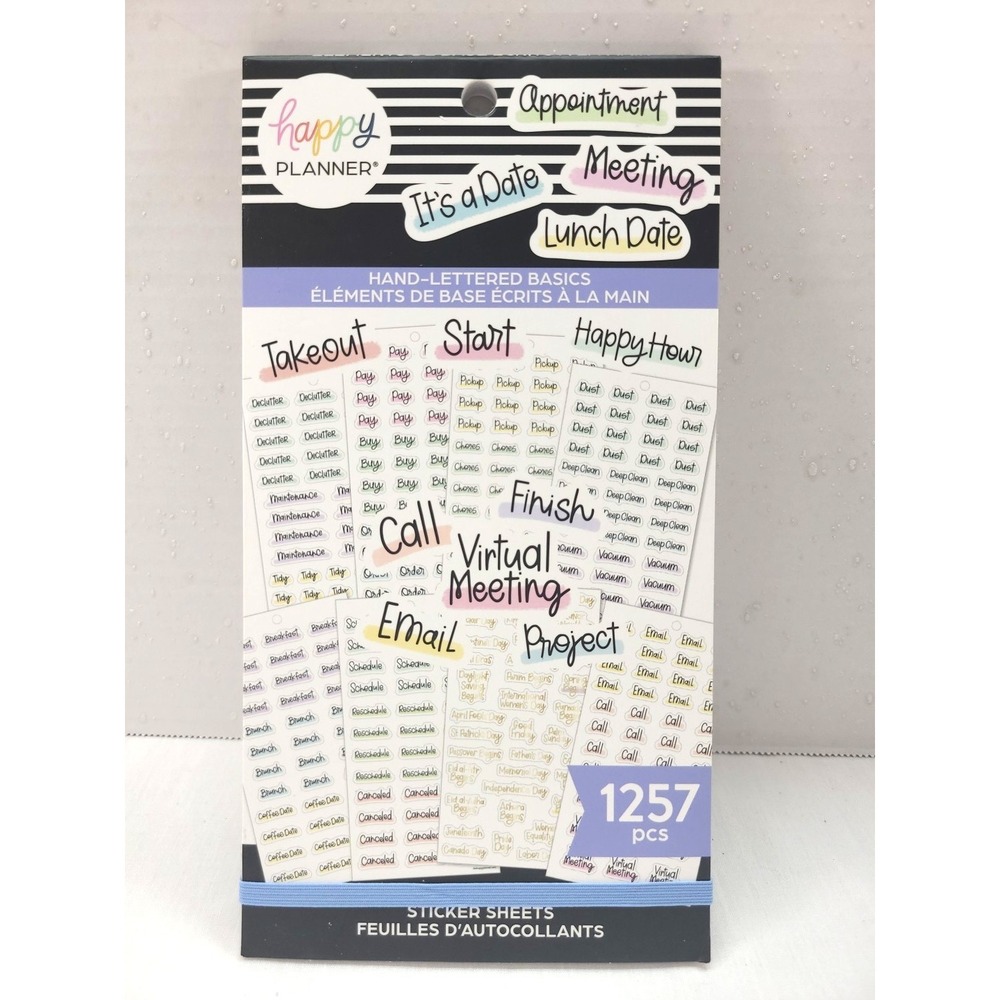 1257 pc HAND LETTERED BASICS Florals Me My Big Ideas‎ The Happy Planner Stickers